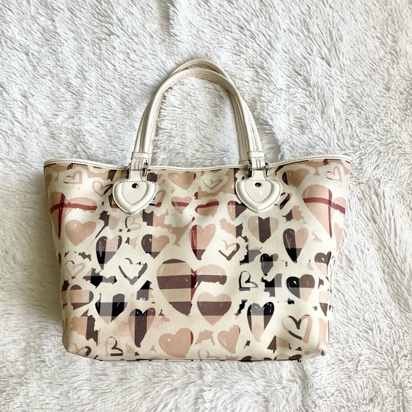Authentic Burberry Hearts House Check Gracie Tote Bag Purse Handbag Professional - Picture 4 of 14